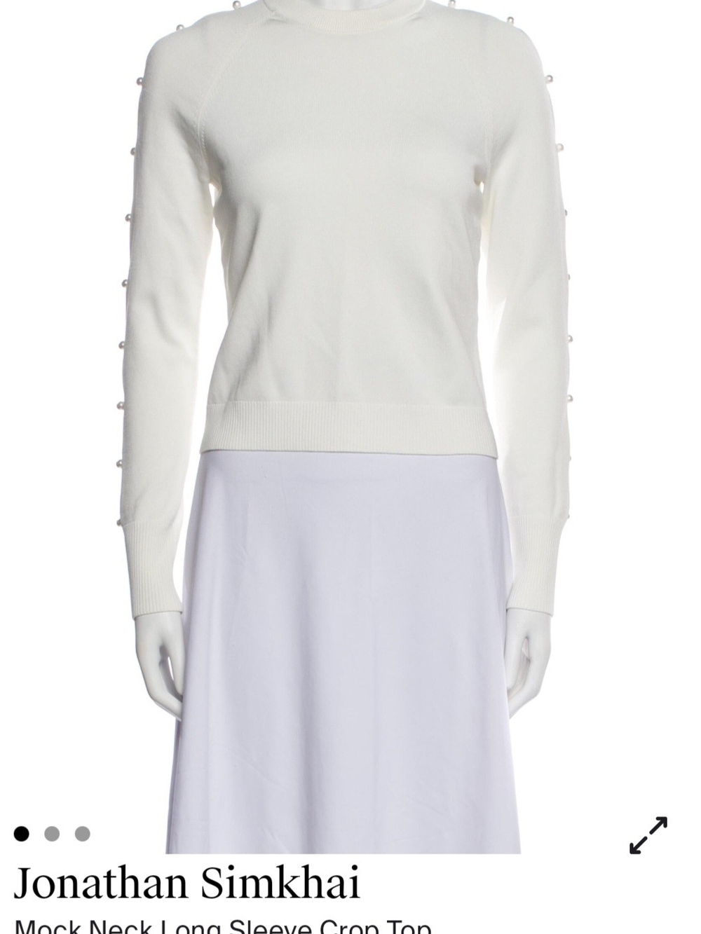 Jonathan Simkhai Cream Midi Skirt